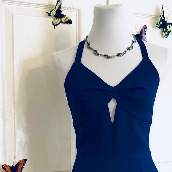 Sexy Blue Strappy Mini Dress - Picture 7 of 9